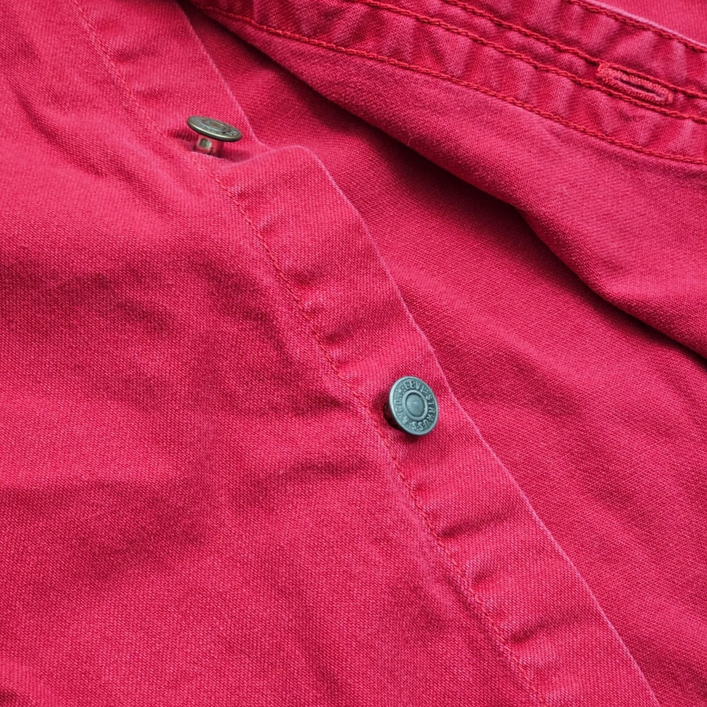 Levi's Button Down Shirt Mens XL Red Canvas Workwear Utility Vintage Western - Picture 8 of 9